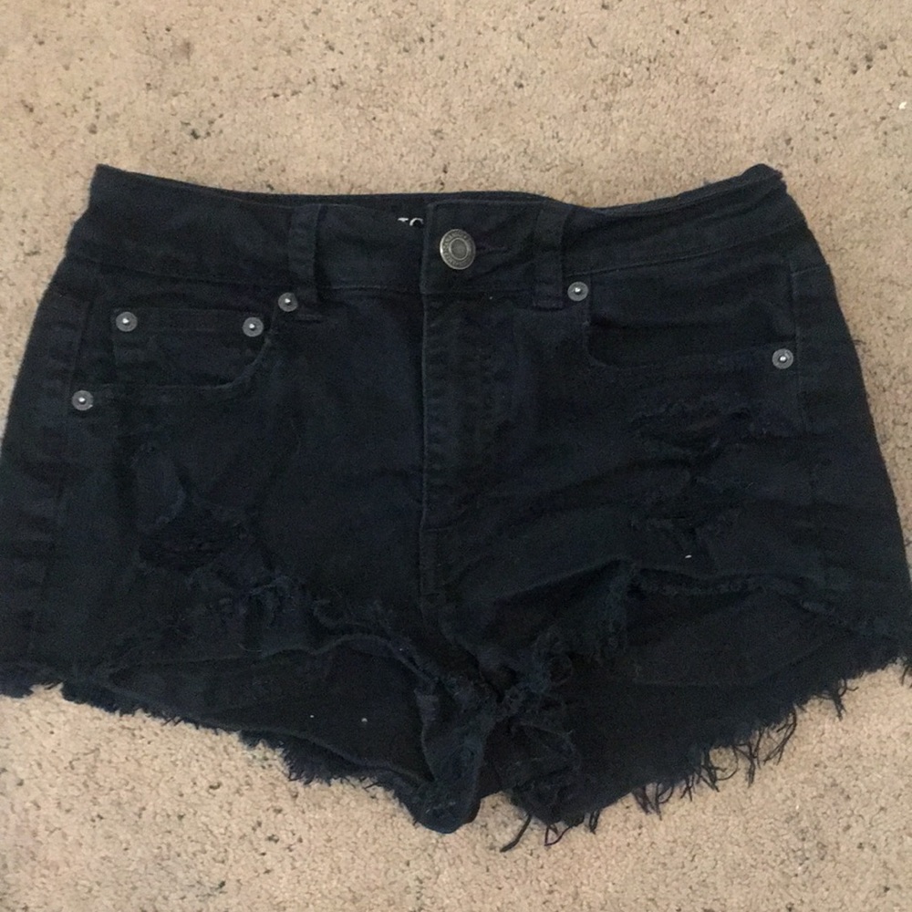 Black American eagle high rise festival shorts